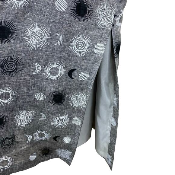 Vintage Tomatsu 100% Linen Maxi Dress Size 20 Gray Celestial - Picture 4 of 8